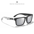 Gafas de sol polarizadas cuadradas clásicas con montura negra mate y lentes de espejo gris - Negro Mate / Patilla Graffiti / Lentes de Espejo Gris Ahumado