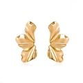 Goldene unregelmäßige Blütenohrringe mit mattem Finish im Vintage-Oversize-Blumendesign - Unregelmäßige Blütenblatt-Ohrstecker / Gold