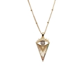 Collar dorado con colgante de ojo triangular y circonitas de colores brillantes - Colgante De Ojo Triangular Con Circonita