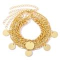 Set di 5 braccialetti geometrici dorati con catene a maglia cubana e a serpente multistrato - Ciondolo Cubano Oro