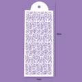 Detailed view of 39x15cm leaf pattern stencil for cake decoration and baking edge design - Leaf Texture / White
