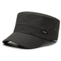 Dark gray breathable cadet hat with classic label and metal side eyelets for men - Adjustable / Dark Gray