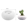 Round silicone mold for DIY succulent pots with textured dots and finished white planter - No.1 Flower Pot (Dot Texture)