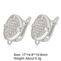 Silver oval earrings with micro-paved zircons including size and weight measurements - Silver Oval Pave (Style 25)