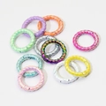 Colorful twisted alloy spring gate rings for DIY keychains in ten vibrant finishes - Outer Diameter 28mm / Iridescent Mix