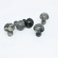 Set of 6 mini natural stone mushrooms in grey and dark green for micro landscapes - Black Network Stone