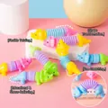 Multi-colored flexible telescopic dinosaur toy set with suction cups for sensory play - No Light-Dinosaur-Mixed