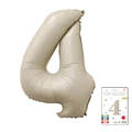 40 inch cream beige number 4 foil balloon with retail packaging for party decor - 40-inch Cream White 4-pack Paper Card