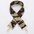 Tracolla larga regolabile in tessuto con motivo mimetico classico oro e marrone - No. 215 Camo Marrone Nero - Gancio Dorato