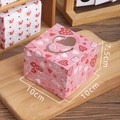 Scatola regalo rosa quadrata con cuori e finestra, misura 10x10x7,5cm San Valentino - Cuore Rosa