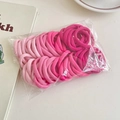 Pink gradient hair tie set with high elasticity, stored in a clear bag for women - 11# Pink Tones Mix (50pcs Bag)