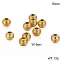 Set di 10 perline dorate da 4mm in acciaio inossidabile con placcatura in oro 18K lucido - 4mm Oro (KLJ2291-Z)