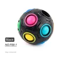 Black magic rainbow ball puzzle toy with colorful holes for kids' brain development - Black Bagged