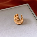 Macro di orecchini a clip rotondi a tre strati placcati in oro 18K con zirconi - Clip per Orecchio - Oro - Placcato in Oro Vero (Pezzo Singolo)