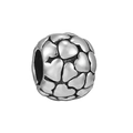 Gepolijste zilveren metalen kraal met reliëf hartpatroon voor DIY-sieraden - Hart Reliëf Kraal (#33)