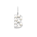 Elegant 14K silver pearl letter B pendant charms for DIY necklaces and bracelets - Silver-B