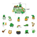 Set di 16 decorazioni per torta di San Patrizio con gnomi, trifogli e arcobaleni festivi - Topper per torta