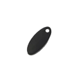 Colgante ovalado de acero inoxidable negro mate con agujero para creación de joyas DIY - 1,2mm de Espesor / Negro