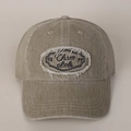 Premium khaki washed cotton baseball cap with vintage embroidered patches and letter details - Khaki