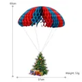 Paracadute natalizio a nido d'ape con carta albero, decorazione festiva da 65cm x 37cm - Decorazione Paracadute-Albero di Natale