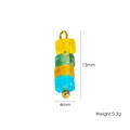 Colorful natural stone bead pendant with Baroque shell accents and metal loop, 15mm length - Four Color Beaded Charm