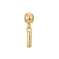 Macro shot of 18k gold plated balloon style alphabet charm with polished glossy surface - Letter I