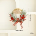 30cm Christmas wreath with pine cones red berries and Merry Christmas wooden sign - Letter Sign Berry 30cm