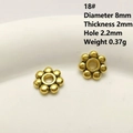 8mm golden flower alloy spacer bead for DIY jewelry bracelets with technical specs - 18# (6-Petal Flower Bead Cap)
