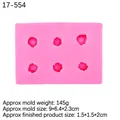 Pink 6-cavity silicone mold for 3D cherry and berry shaped cake dessert decorations - Style 1 / Pink