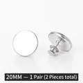 20mm silver round magnetic curtain buckle set with polished stainless steel finish - 20MM Round Single-sided Strong Magnetic