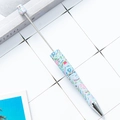 Creative blue plastic beadable pen featuring elegant pink floral patterns and metal rod - Blue Small Floral Pattern (10)