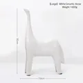 Escultura de caballo de cerámica blanca minimalista moderna, tamaño grande, 30 cm altura - Grande / Blanco Mate