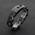 Pulsera de eslabones cubanos de acero inoxidable negro mate con cierre rectangular - Negro