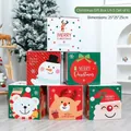 Set of 6 Christmas cartoon gift boxes with Santa and Snowman designs, 25x25x25cm - LH-5 (6 Pack)