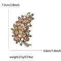 Vintage rhinestone tree brooch in champagne gold with size measurements and weight - Ancient Gold Coffee