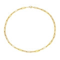 Minimalist gold-plated stainless steel paperclip chain necklace with a lobster clasp - 14K Gold 42cm