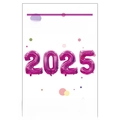 Lot de 4 ballons 2025 en aluminium magenta 32 pouces pour décoration de Nouvel An - 4 Pièces/Paquet (Avec Carte) / Rose rouge / 32 pouces