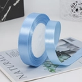 Light blue silk satin ribbon roll for gift wrapping and wedding decorations - Aqua Blue