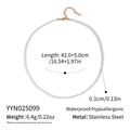 Edelstahl Perlenkette 42cm Länge mit 0,3cm Perlen und wasserfestem Goldverschluss - Weißer Reisperlen-Stil (YYN025099)