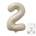 32-inch cream beige number 2 foil balloon with matte finish for party decoration - 40-inch Cream White 2 With Paper Card