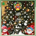 Christmas window static clings featuring gingerbread man, snowman and elf festive stickers - 4-Pack Combination BQ371+374+375+430