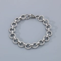 Chunky silver twisted cable chain bracelet in titanium steel with lobster clasp - Steel Color (KB186166-Z)