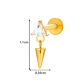 Piercing labret en titane doré avec gemme triangle et pendentif conique de 1,1 cm - Pendentif Cône Triangle (T2546-2# Gold)
