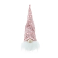 Pink Christmas gnome ornament with silver sequins and white beard on a clean background - Style H (Pink Sequin)