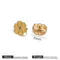 Cierres de pendientes de flores de 8mm en acero inoxidable dorado para bisutería - Anillo Corazón Pequeño 8mm / Dorado