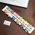 Matte macaron heart hair clips set in 10 colors including pink blue and yellow - Set-1 / Random Color