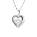 Collana con medaglione a cuore in acciaio inox argento con incisione I Love You - Stile Cuore I Love You N. 11 (MS-528L) / Argento