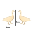 Minimalist gold swan stud earrings in stainless steel with 8mm size dimensions - Goose / Gold