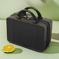 Mini 14-inch black hard shell vanity suitcase with dual handles and secure zipper - 14" / Mystic Black