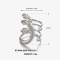Moderne zilveren roestvrijstalen ring met abstracte lijnen en dik ontwerp - Zilver